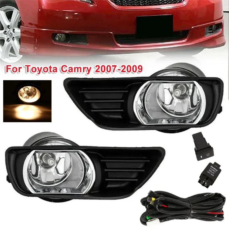 1Pair Car Front Bumper Histor Hmlové svetlá so súpravou Switch Switch pre Toyota Camry 2007-2009