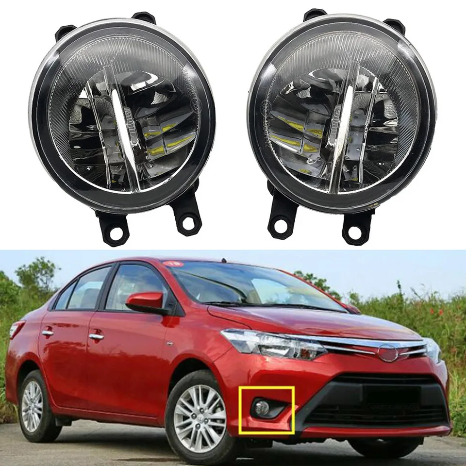 1Pair Car Styling for Toyota Yaris Sedan 2014 2015 2016 9-kobky LED LED čipy LED hmlové žiarovka H11 12V 55 W halogénové hmlové svetlá