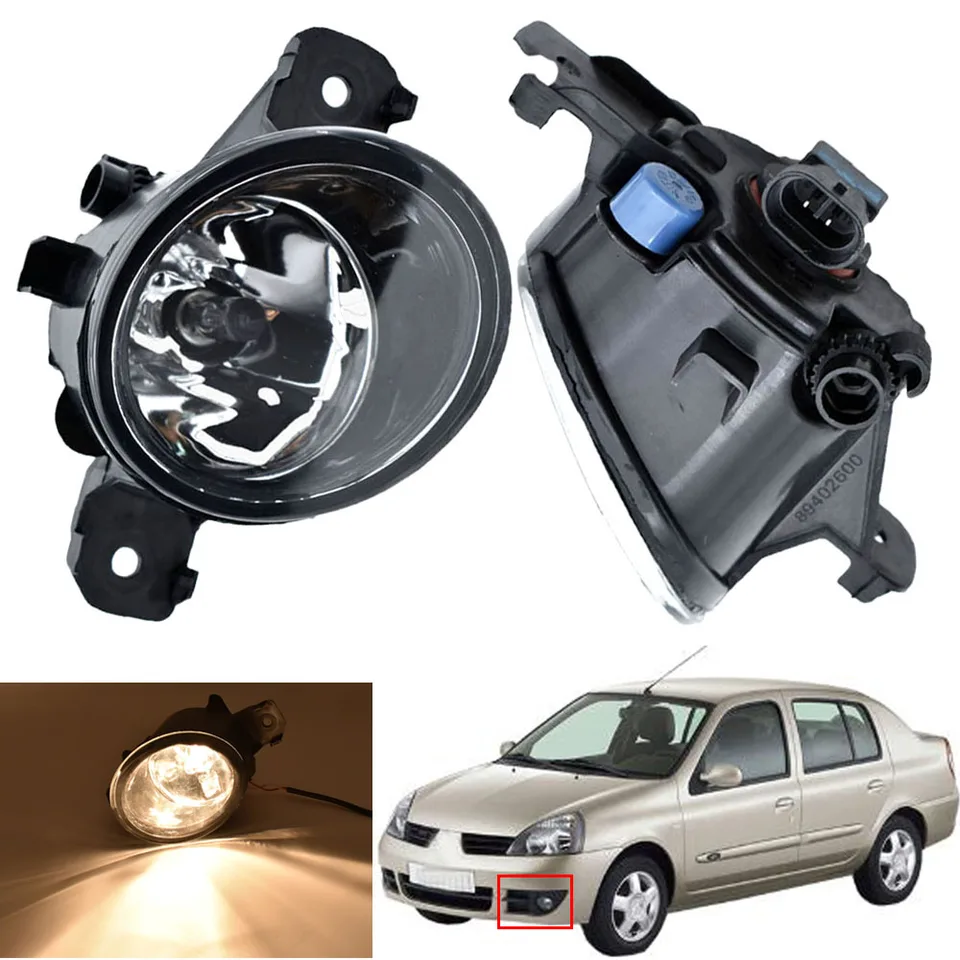1Pair FOG LAMP Zostava Super jasné LED hmlové svetlo pre Renault Clio Koleos Laguna Espace thalia symbol modus velsatis halogén