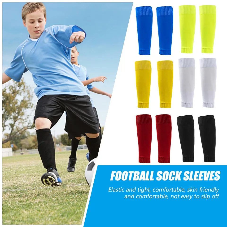 1Pair futbalový futbal futbalové nohy ortézové ponožky Rukávy priedušné športové ponožky Dospelé deti holenné strážky