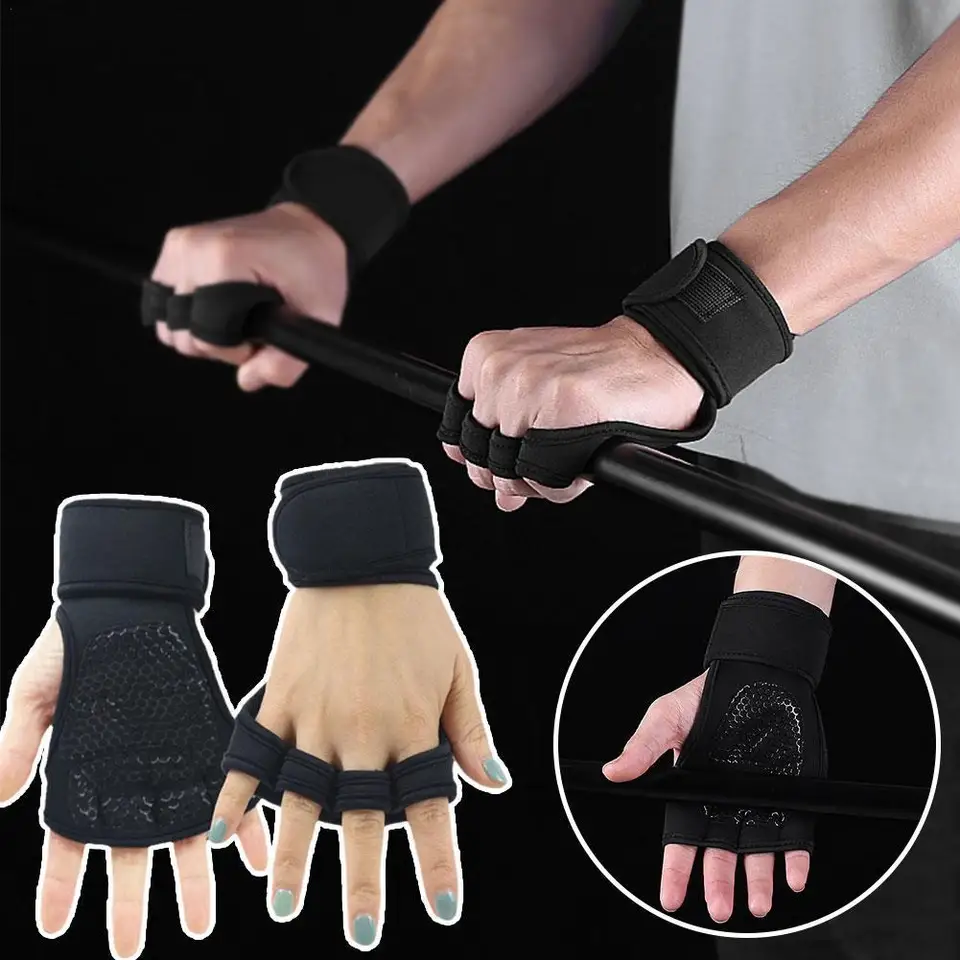 1Pair Hmotnosť Zdvíhací výcvik Rukavice pre mužov Ženy Fitness Workout Body Building Gymnastics Gymnastics Gym Ručné ruka