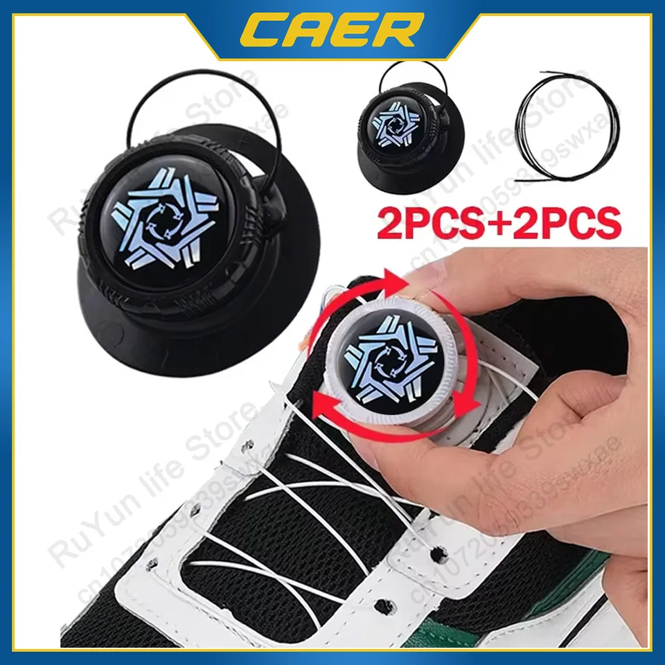 1Pair Metal Wivel Swivel Automatic Buckle Lope Stoe Shoelaces pre deti/dospelých bez kravaty šnúrky s rýchlym zámkom Shoestrings