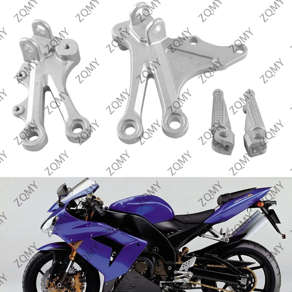 1Pair Motorcycle Front Footrests Montáž na kolíky pre nohy pre kawasaki ZX10R 2004 2005 Hliníková zliatina