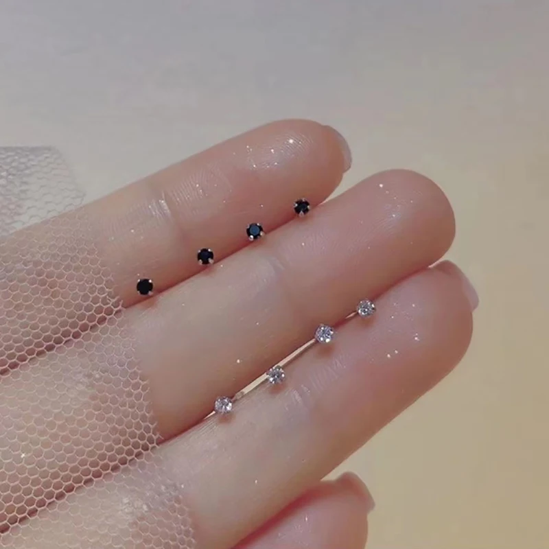 1Pair módne trendy mini zirkónové náušnice pre ženy Dievčatá Denná geometria Malé náušnice Ear Bone Cons Doplnky šperkov