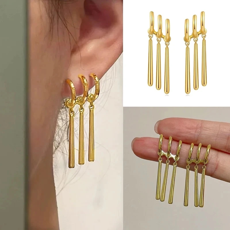 1Pair One Piece Zoro Anime náušnice Ženy Men Men Cosplay náušnice Piercing šperky móda Falošné trojité náušnice Dangle Dangle Dangle Long Uzal