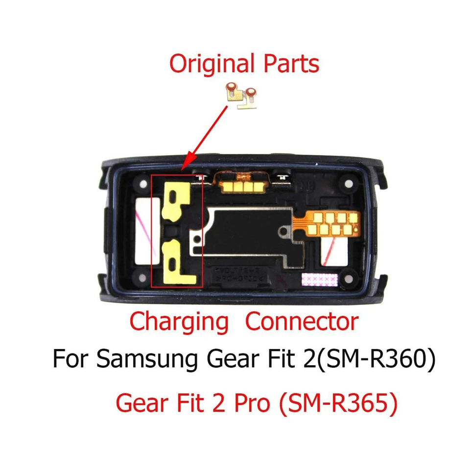 1Pair Original R360 R365 Nabíjací konektor pre Samsung Gear Fit 2 (SM-R360) /FIT2 Pro (SM-R365)
