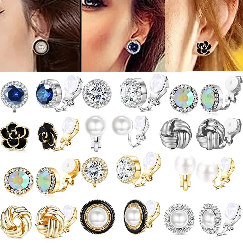 1Pair Pearl Ear Clip náušnice pre ženy, ktoré nie sú prepichnuté klipy na náušnicia