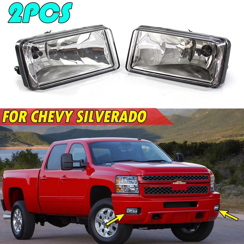 1pair predný nárazník hmlové svetlo Light Light Light pre Chevy Silverado 2500HD 3500HD Tahoe Suburban 1500 2500 Avalanche 2007-2013