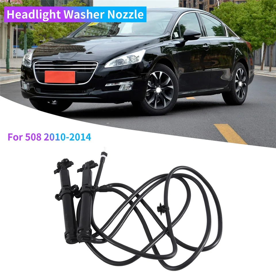 1Pair predný nárazník predného nárazníka podložky dýzový prúd vodného prúdu pre Peugeot 508 2010-2014 6438Ev