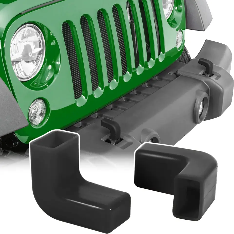 1Pair predný nárazník vlečie kryty priľnavosti odtiahnutia remienka Jeep Wrangler JK 2007-2017, JL, Gladiátor JT 2007-2022