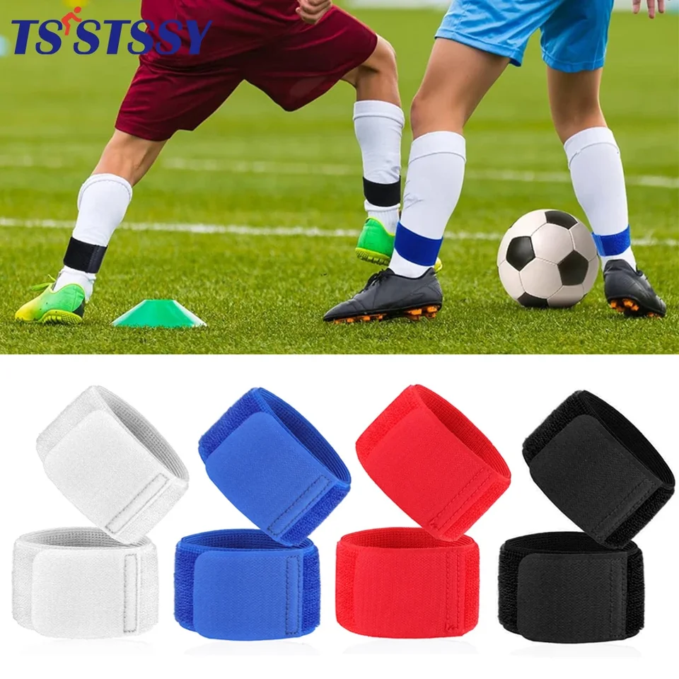 1Pair proti skĺzaviu futbalové holene držiteľov popruhov futbalové ponožky Fixné popruhy pre šport Kicking loptu behú na bicykli mládež pre dospelých