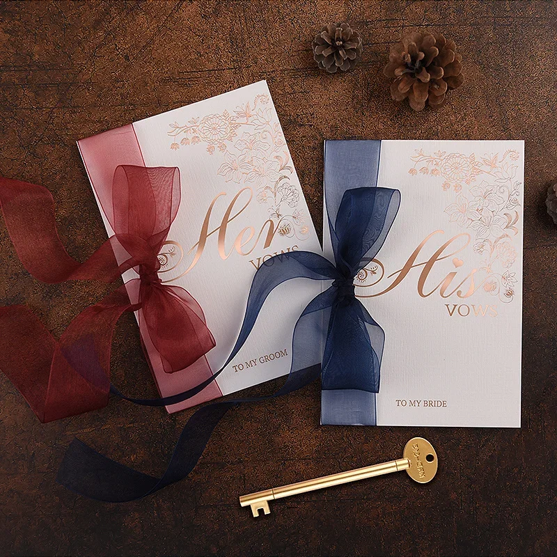 1Pair Svadobné sľuby Kniha Pink Oath Card Romanticky