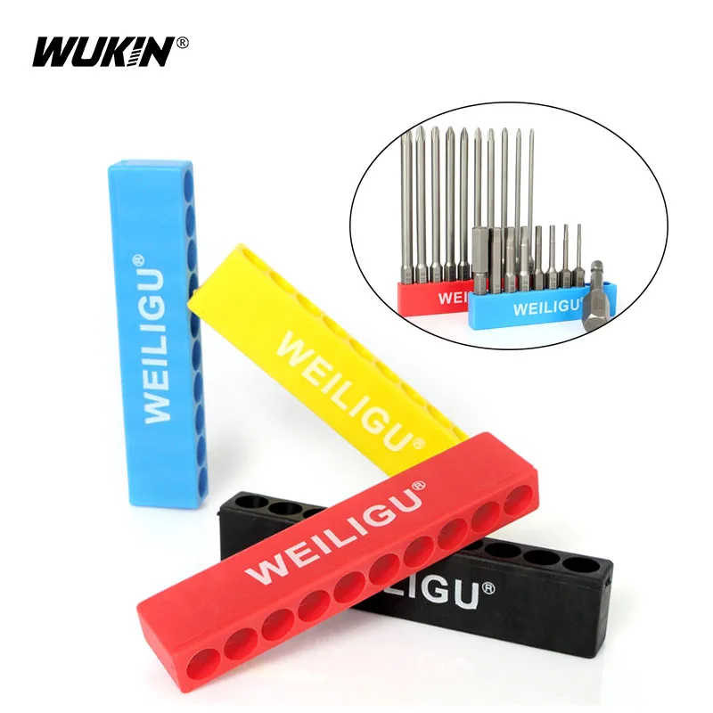 1pc 1/4 (6,35 mm) plastový držiak na skrutkovač 10/12 dierky Hex Hex Screck Screwdriver Bit Storage Storage Tools Príslušenstvo