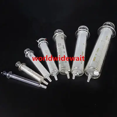 1pc 1 ml 2 ml 5 ml 10 ml 20 ml 30 ml 50 ml 100 ml sklenené injektorové injektorové vzorkovač
