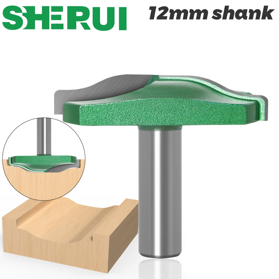1pc 12 mm drieku na drážku panela Router Bit s zadným zátokou vyvýšený panel ogee dvere ogee vyvýšený panel router bit