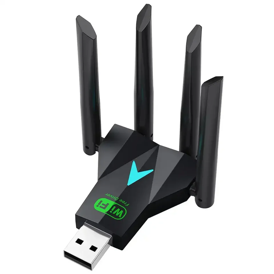 1pc 1300 Mbps USB WiFi USB Adapter Dual Band 2,4G/5GHz Wi-Fi Dongle 4 Antény bezdrôtového prijímača pre PC/LAPTOP Free