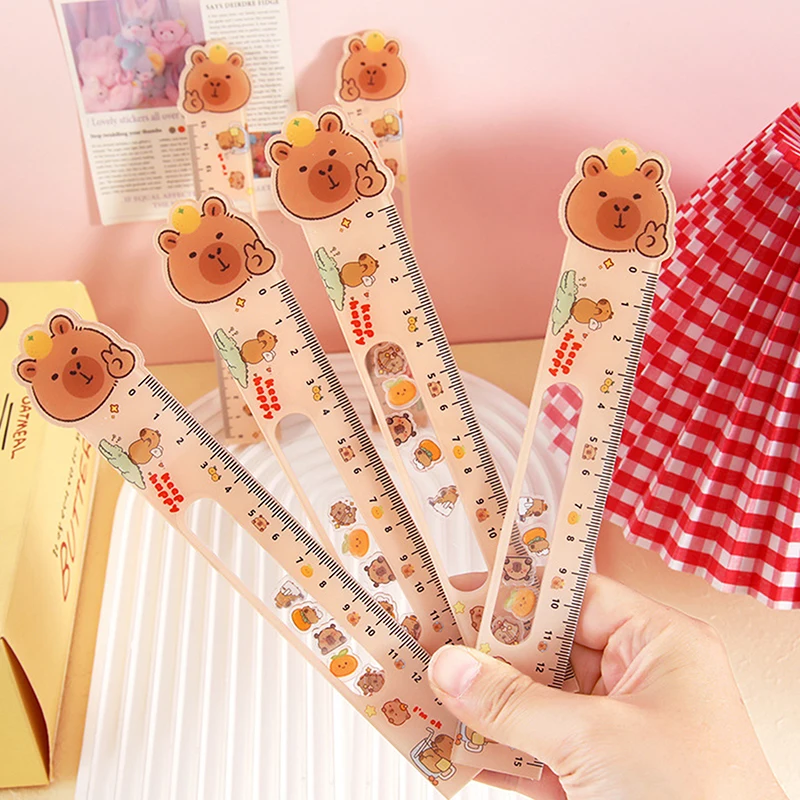 1pc 15cm roztomilý karikatúra Capybara Animal Straight Ruler Measuing Tool Stationery Kreslenie Kancelária School Supplies Birthday Gift