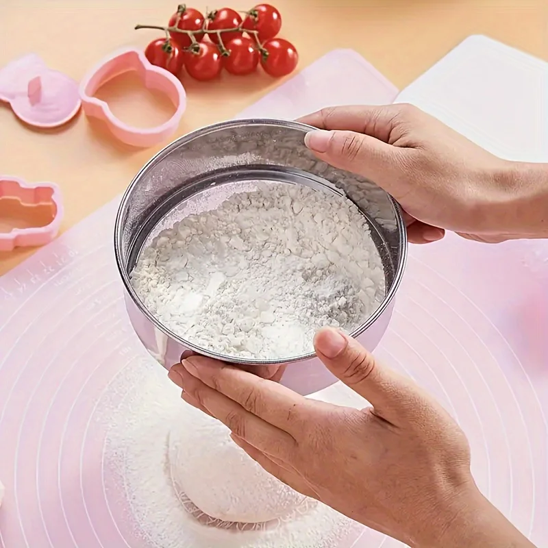 1pc 15cm z nehrdzavejúcej ocele múky sita ručne pečenie pečiva okrúhle sit kuchynské kuchynské náradie Čajový cukor jemný sieť