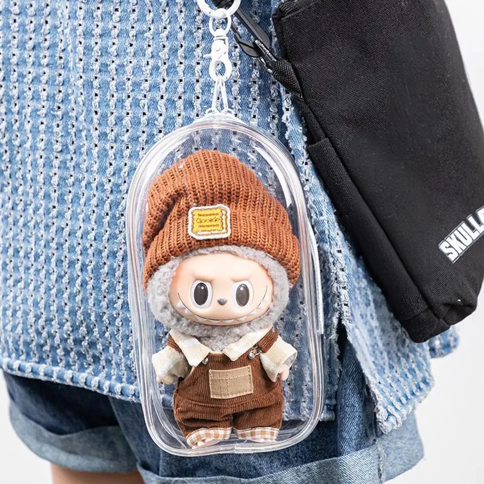 1pc 19.5*10,5*5 cm tajomstiev ukladacích obalov na ukladanie bábik box Square Plush Dolls Zobrazenie tašky pre príslušenstvo pre bábiky Labubu