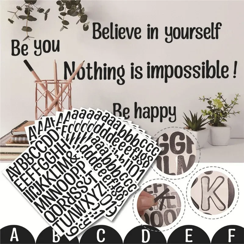 1pc 2 palce vodotesné abecedné písmeno Číslo DIY Personalizované nálepky Nálepky vinyl pre poštovú schránku Scrapbook