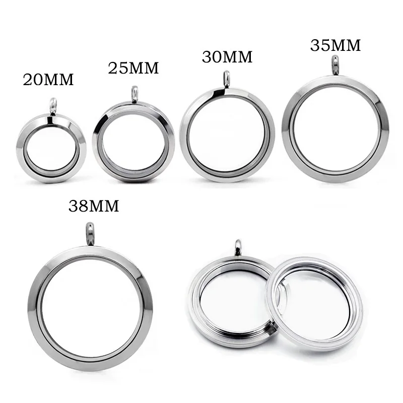 1PC 20 mm 25 mm 30 mm 35 mm 38 mm nehrdzavejúca oceľ + sklo plávajúce živé medailóny MEDALLIONY NÁHODNÉ ZÁKLADY