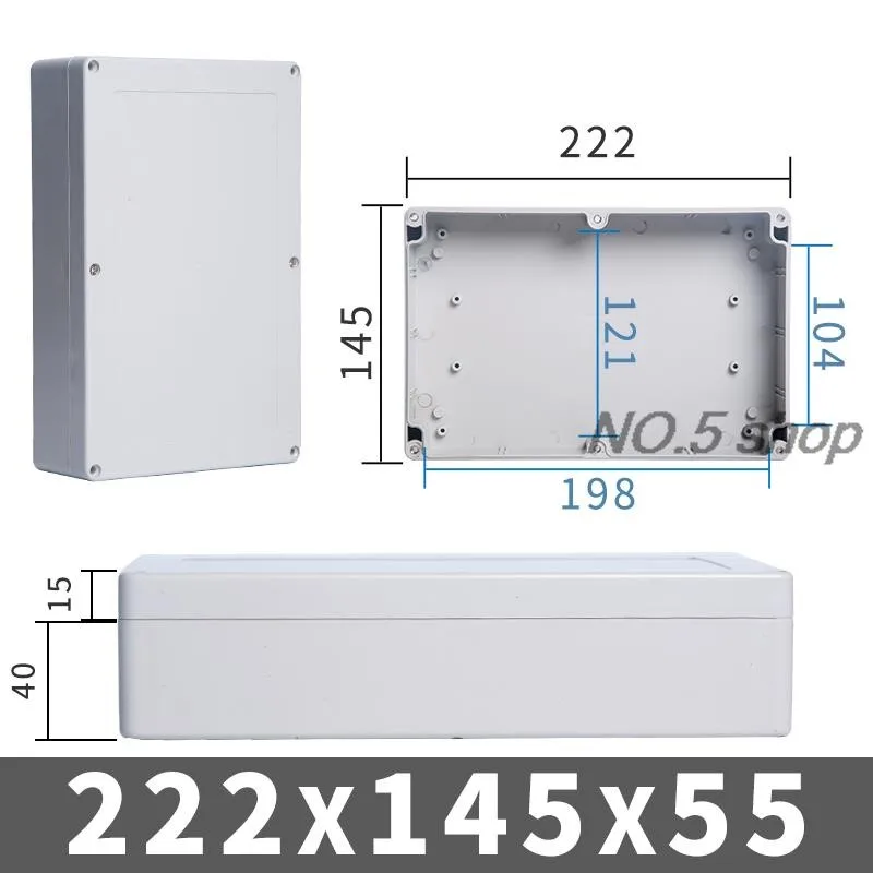 1pc 222x145x55mm ABS plastový vodotesný vonkajší terminál napájací box