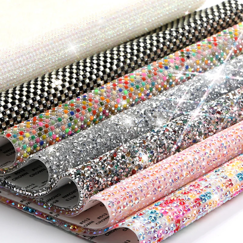 1pc 24*40 cm kamienok s danbami self-spadheve lesklý sklenený kryštálový diamantový nálepky Zastrihania korálkových aplikácií DIY Arts Craft Decor