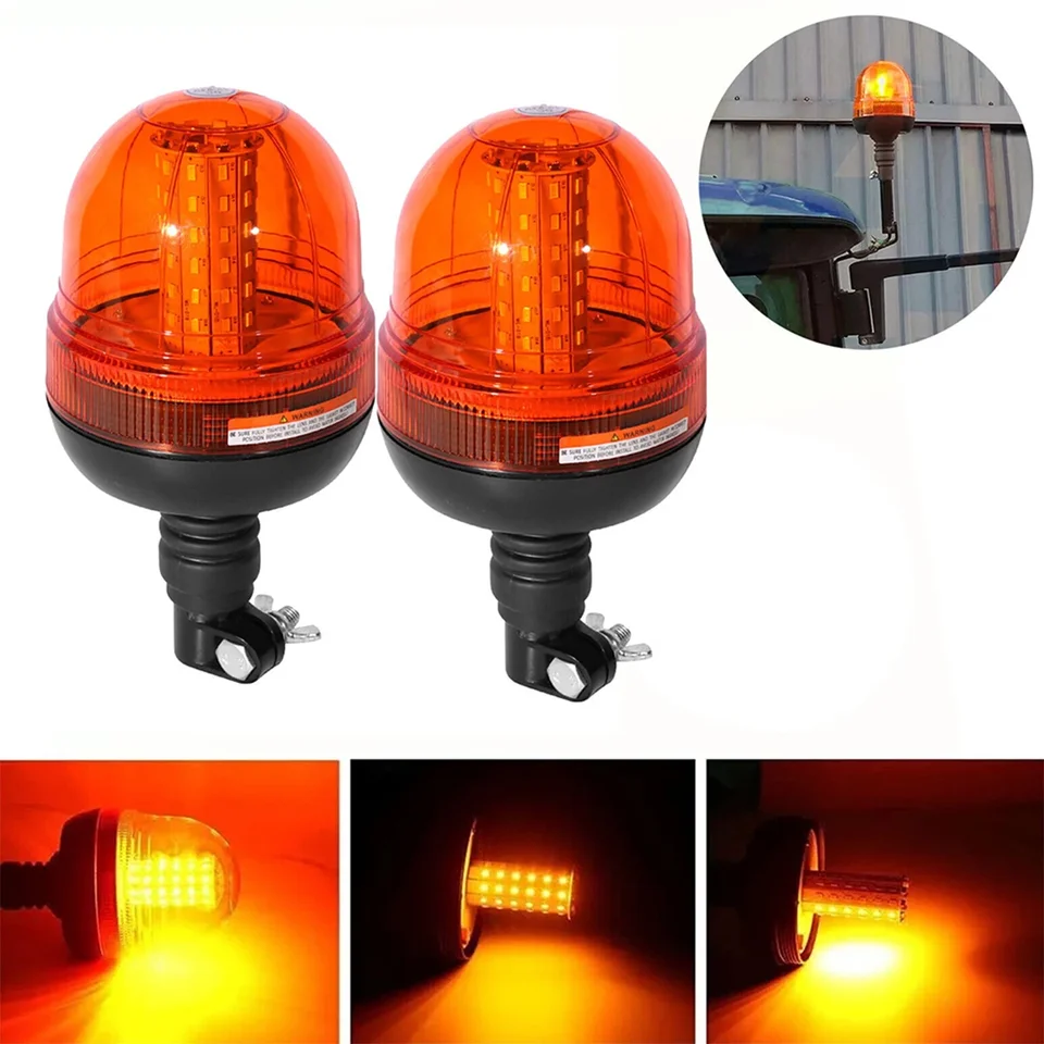1pc/2ks 12V 24V 60 LED TRACTOR TRACTOR Flexibilné výstražné výstražné pohotovostné blikajúce svetlo blikajúceho majáka Rotujúca signálna žiarovka