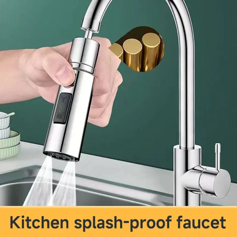 1PC 3 Tri režimy Faucet Extender Metal Zliatina hlavy voda Saver Domov predĺžený sprchový sprejový filter
