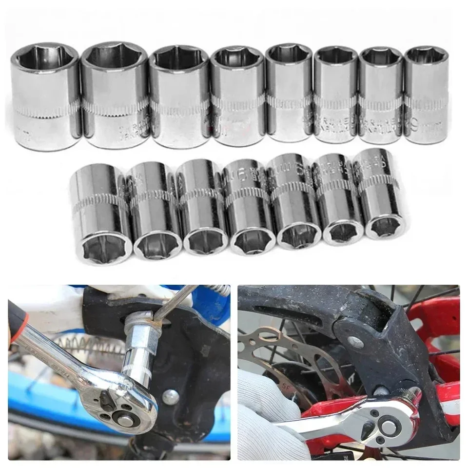 1pc 4-14 mm 1/4in hlavy HEX HEX KLEK KLETOVÉ Kľúčové metrické šesťuhotové šesťuholníkové rukáv