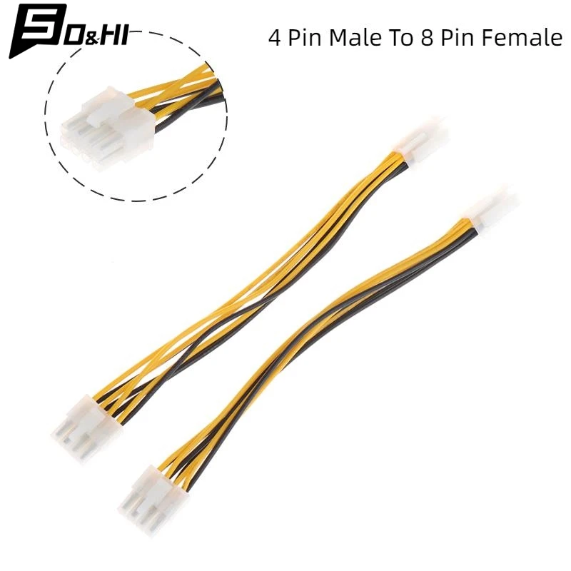 1pc 4 PIN Muž do 8 PIN SMEZPEČNÉ 4PIN až 8PIN V LODE K CPU Power Converter Kábel dodávky ATX Vypočítať kábel základného adaptéra