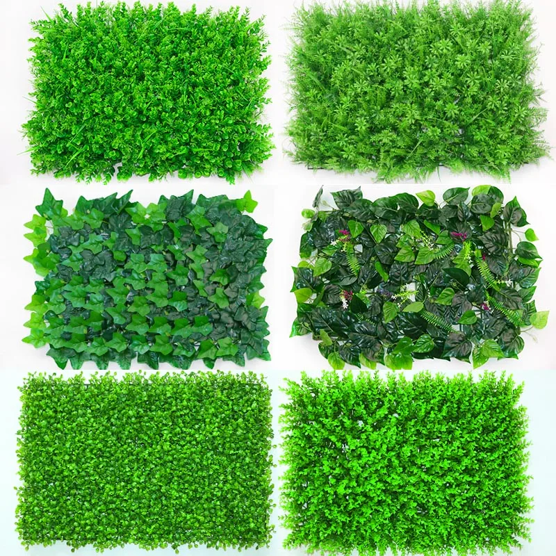 1pc 40*60 cm umelé trávu Rastliny stena Falošný trávnik faux creepers list trávnatá trávnatá kvet umelecká listina pre domácu záhradu dekor