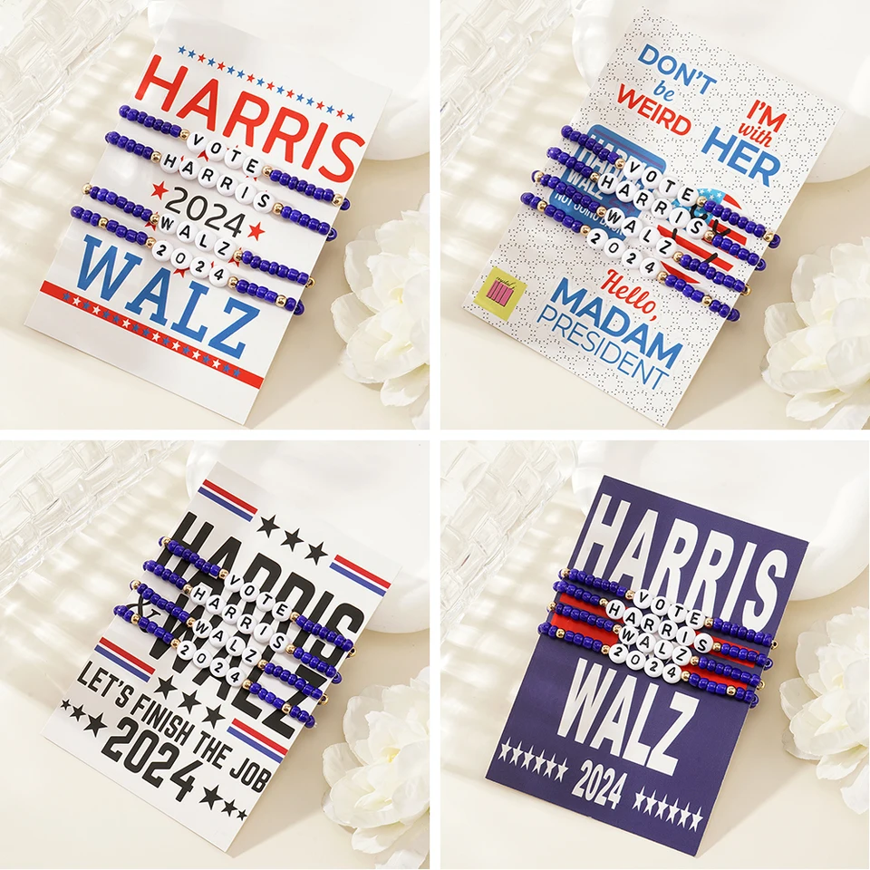 1pc/4ks český štýl Harris Blue Series Mäkký keramický list ryžový korálkový náramok set pre dievčatá, ktoré sa majú nosiť so sprievodnou kartou