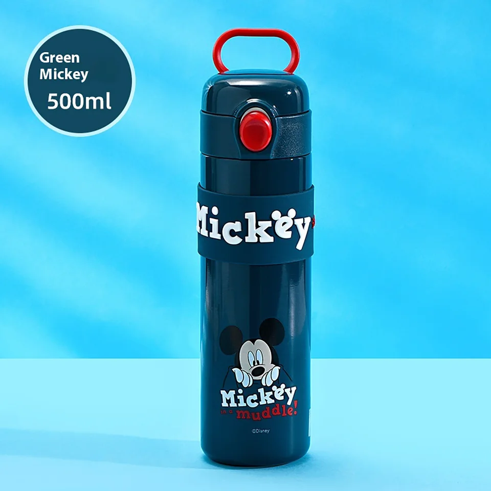 1pc 500 ml Disney 316 Nerezová oceľ Straight Thermos Cup Fľaša s vodou Roztomilý jednoduchý štýl mladí ľudia Izolácia