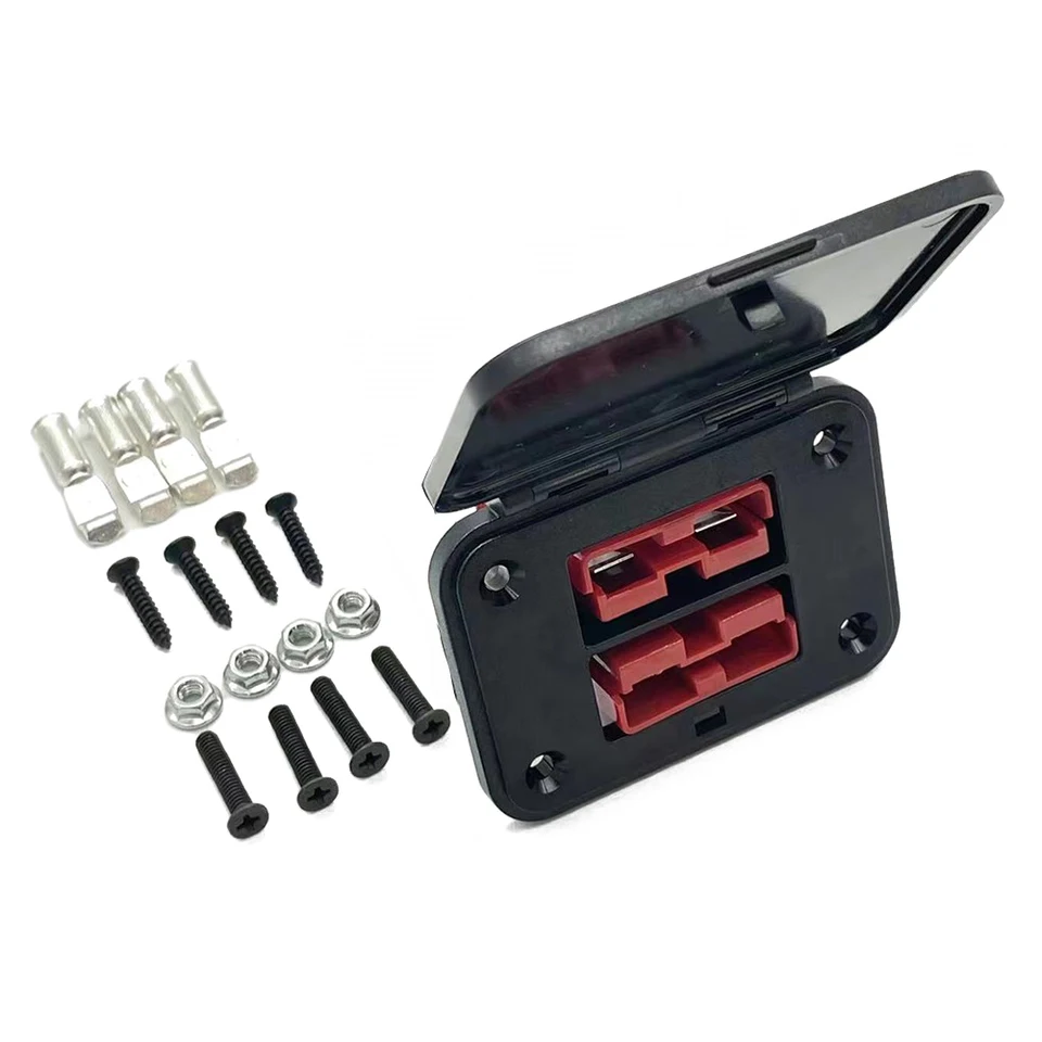 1PC 50A Twin Dual Flush Mount for Anderson Plug Connector Flush Connect Panel Cover pre karavanové jachtárske panely