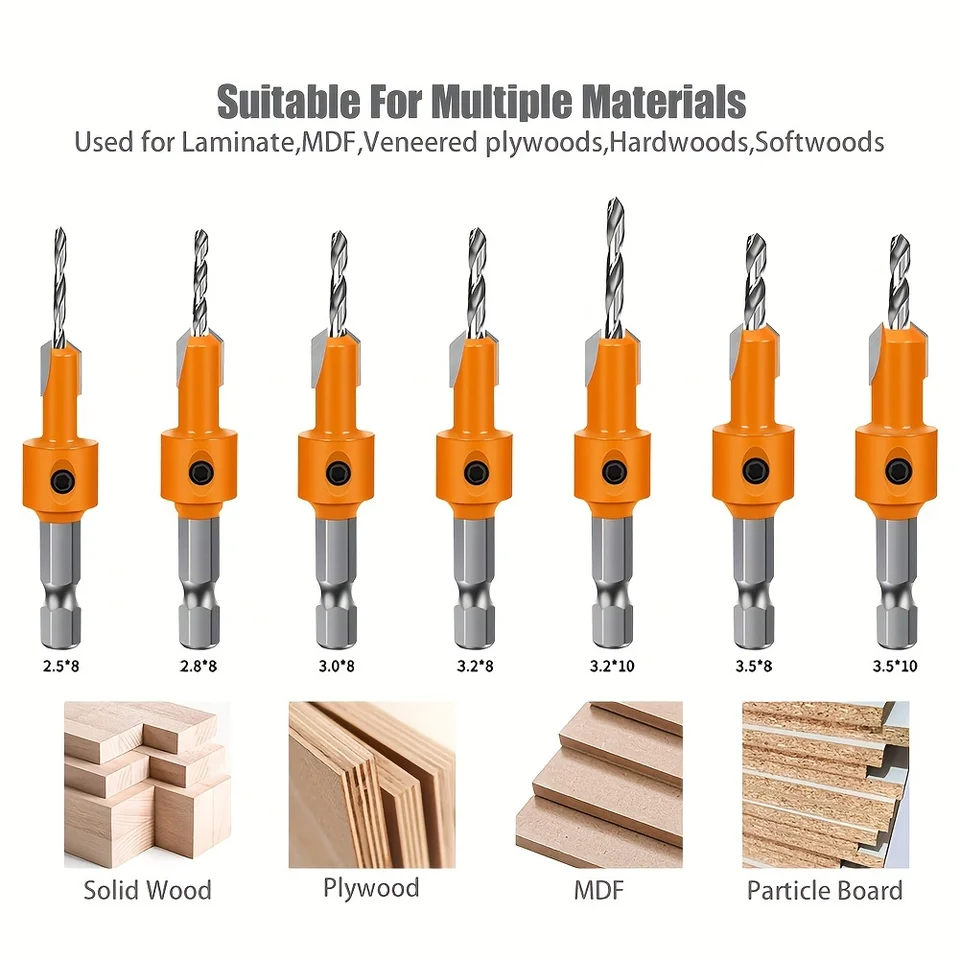 1pc/5ks hex Shank HSS Woodworking Counters Router Bit Screw Extractor RemOn Demolition for Wood Fleging Cutter