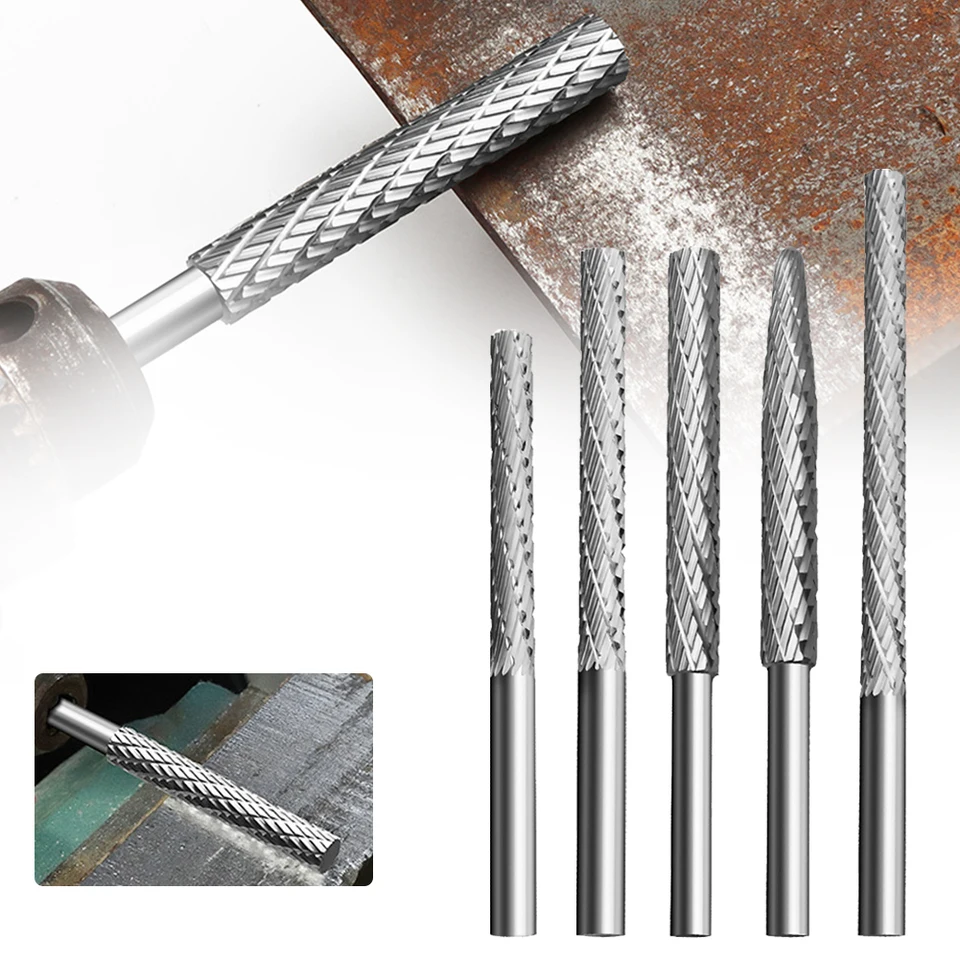 1pc 6 mm rotačný súbor HSS Strieborné drevo Rotačný súbor na rezanie brúsenia leštiaceho leštiaceho dreveného dreva Plastová zváracia jazva hrdza