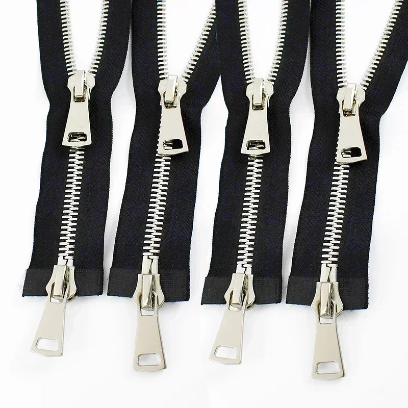 1PC 8# 70/80/90/100 cm kovový zips s dvojitým posúvačom Open End Auto Lock Zippers Band Bunda