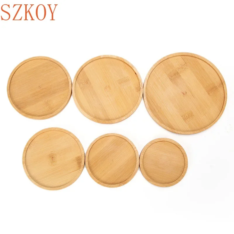 1PC 8 Dizajn kvetinového držiaka držiaka mäsitá bonsai podložka bambusový podnos drevené kvetinové podnos