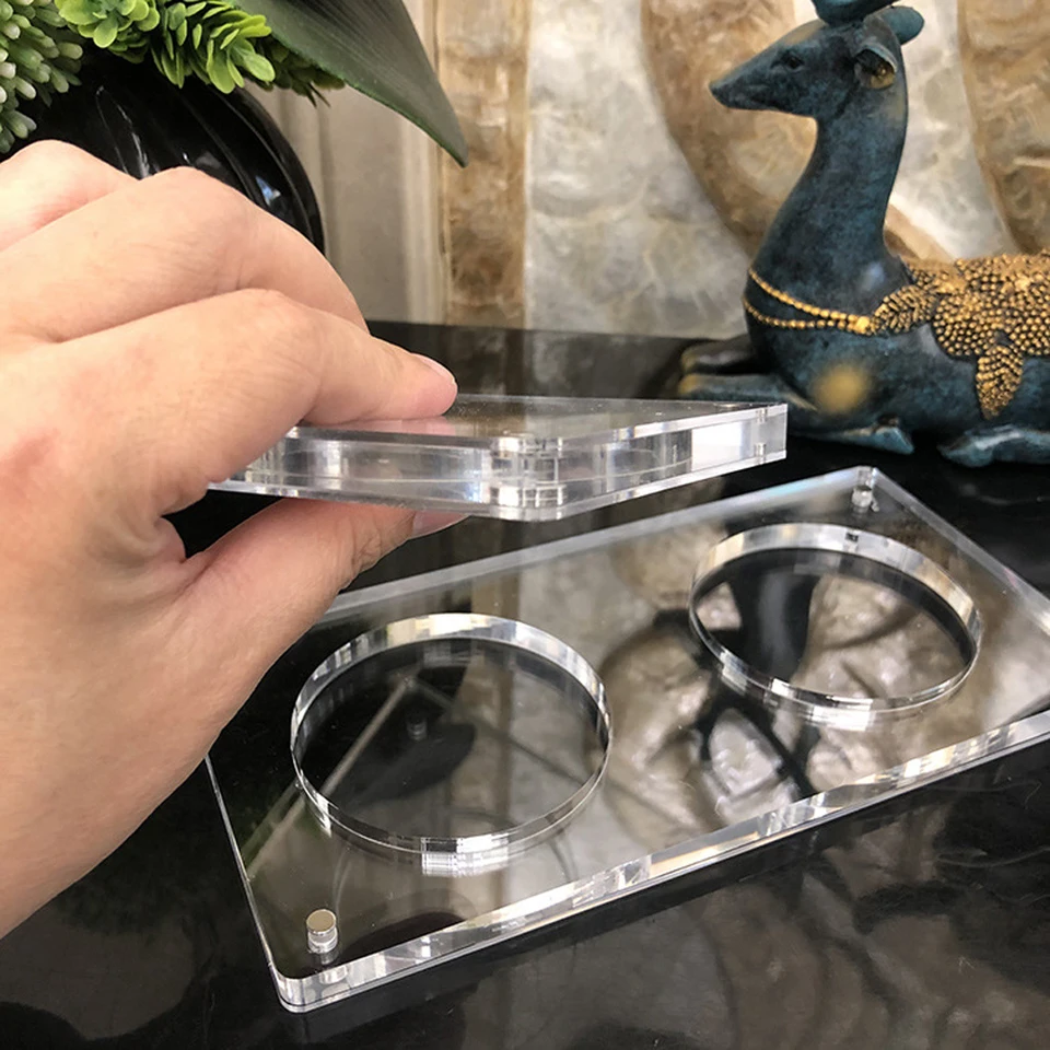 1pc akrylové magnetické sacie panelo hrnček Chuck Displej BRICK Zobraziť stojan na zobrazenie skrinky Zrna Skladovanie DIY Flowing piesok podnos