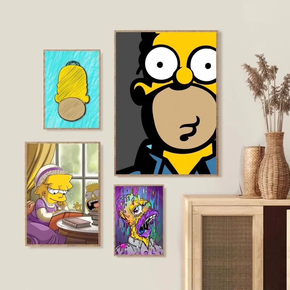 1PC Anime Plagáty nálepky S-Simpsons Art Wall nástenné maľby dekorácie herná izba dekorácie darčeky kawaii maľba maľby
