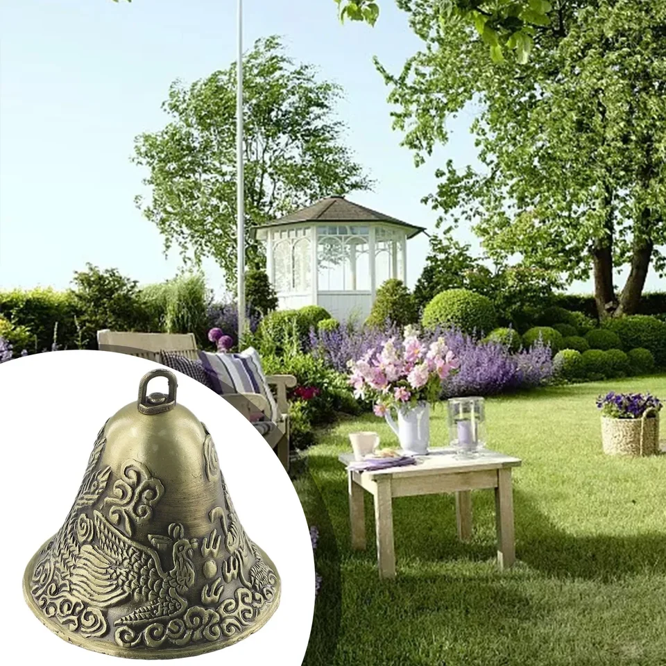 1PC Antique Bell Mini mosadz zink zink zliatiny Dragon Phoenix Bell Feng Shui Bell Domáce dekorácie veterné zavesené dekorácie