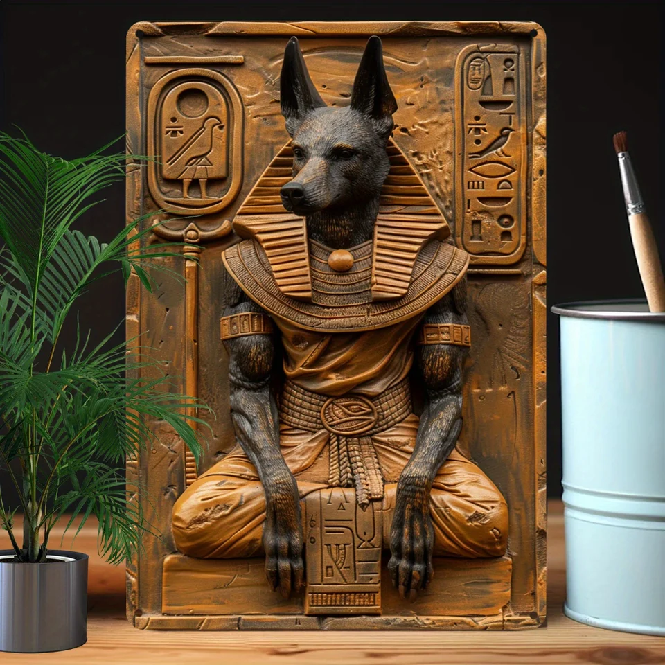 1pc Anubis z Egypta 3D hliníkový znak: 8x12 palca (20x30 cm) 100% hliníkový materiál, 32% vyšší odpor ohybu - spálňa