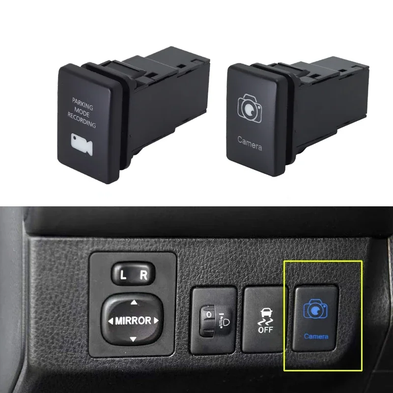 1pc auto modrá LED Parkovisko Radar vzduchový čistenie fotoaparátu spínač spínač tlačidla pre Toyota Camry Prius Corolla Prado Rav4 Príslušenstvo