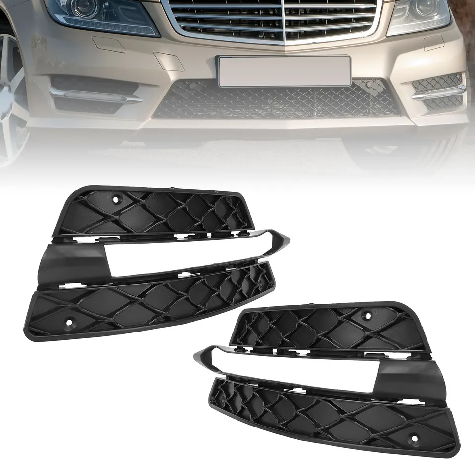 1pc automobilový nárazník mriežka hmlová lampa Cover DRL DENNE RUNGING Light Grill Cover pre Mercedes-Benz C-Class W204 AMG-Line 2011 až 2014