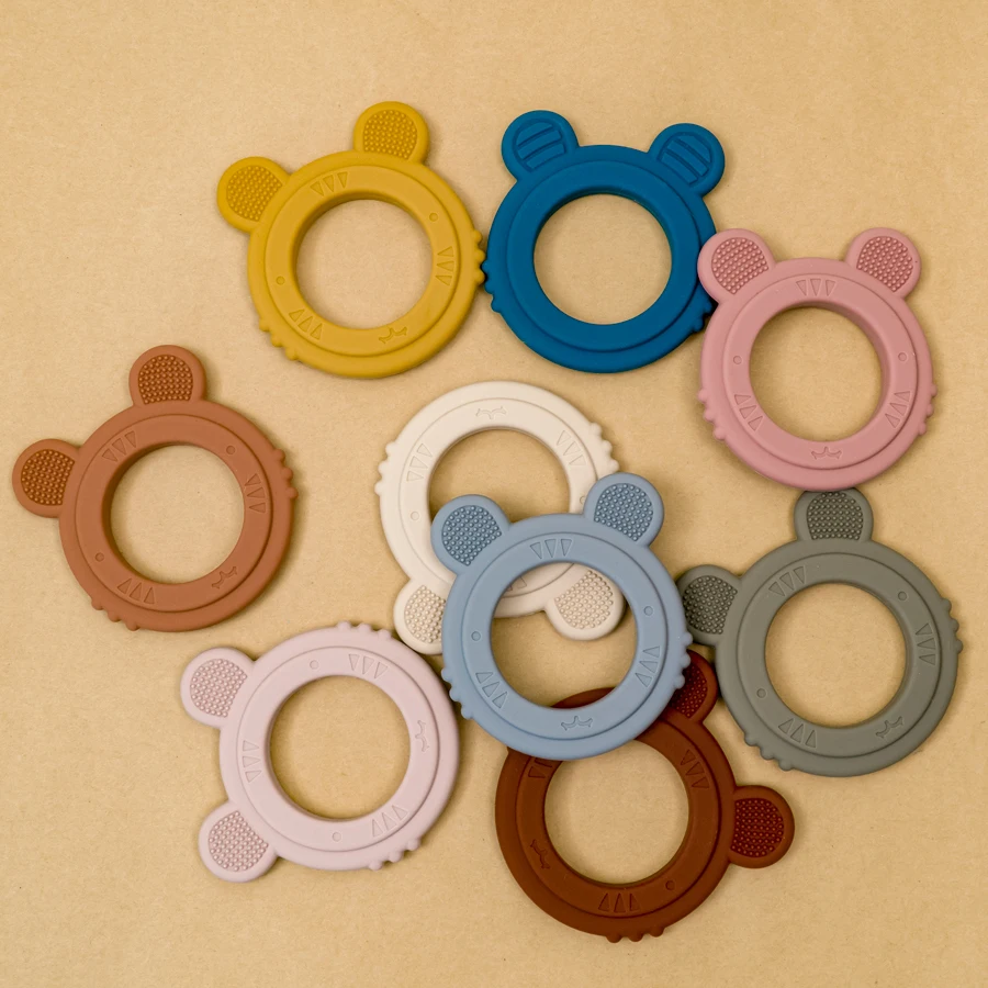1PC Baby Teether Hračky Soft silikónové náramok BPA ZADARMO roztomilý Tiger Tvar Prívesok prsteň zubne žuvanie pre detské doplnky hračky