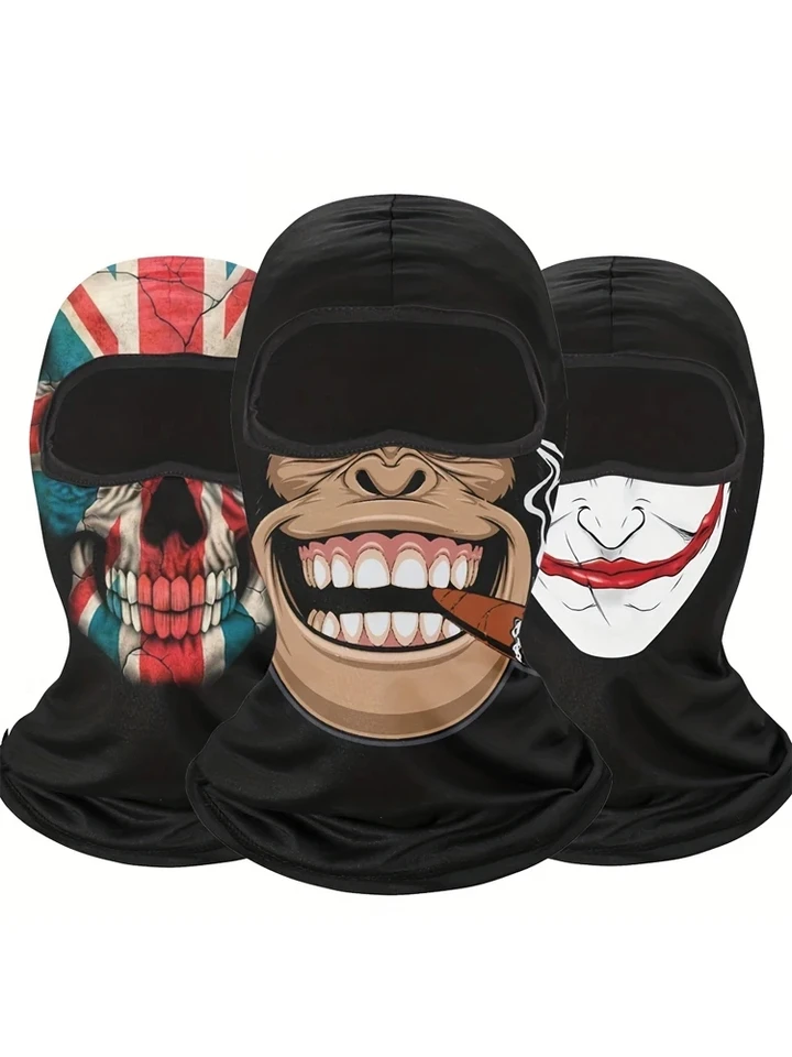 1PC Balaclava Maska na tvár klaunovej masky duchov, priedušná odolná voči vetru, ochranné ochranné kryt