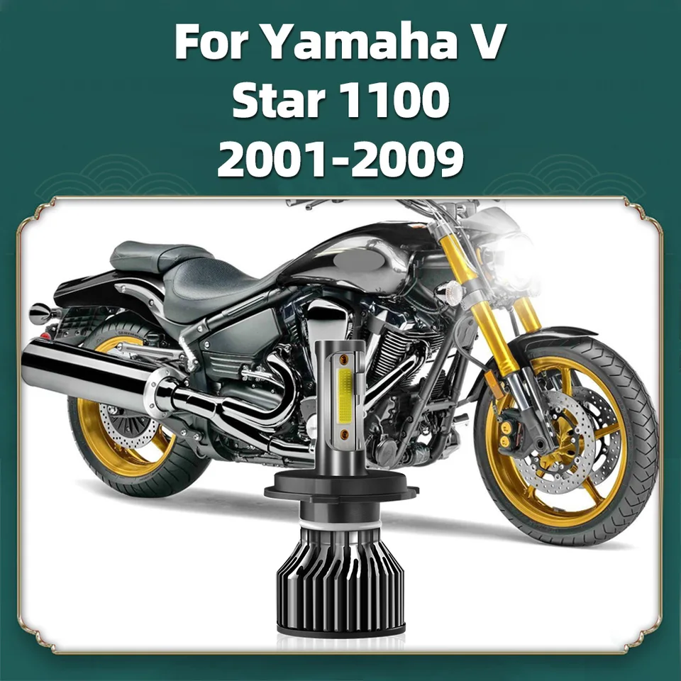 1PC Bulb LED H4 Motocykel Moto svetlomet 10000LM lampa 6000k pre Yamaha proti Star 1100 2001 2002 2003 2004 2005 2006 2007 2007 2008 2009