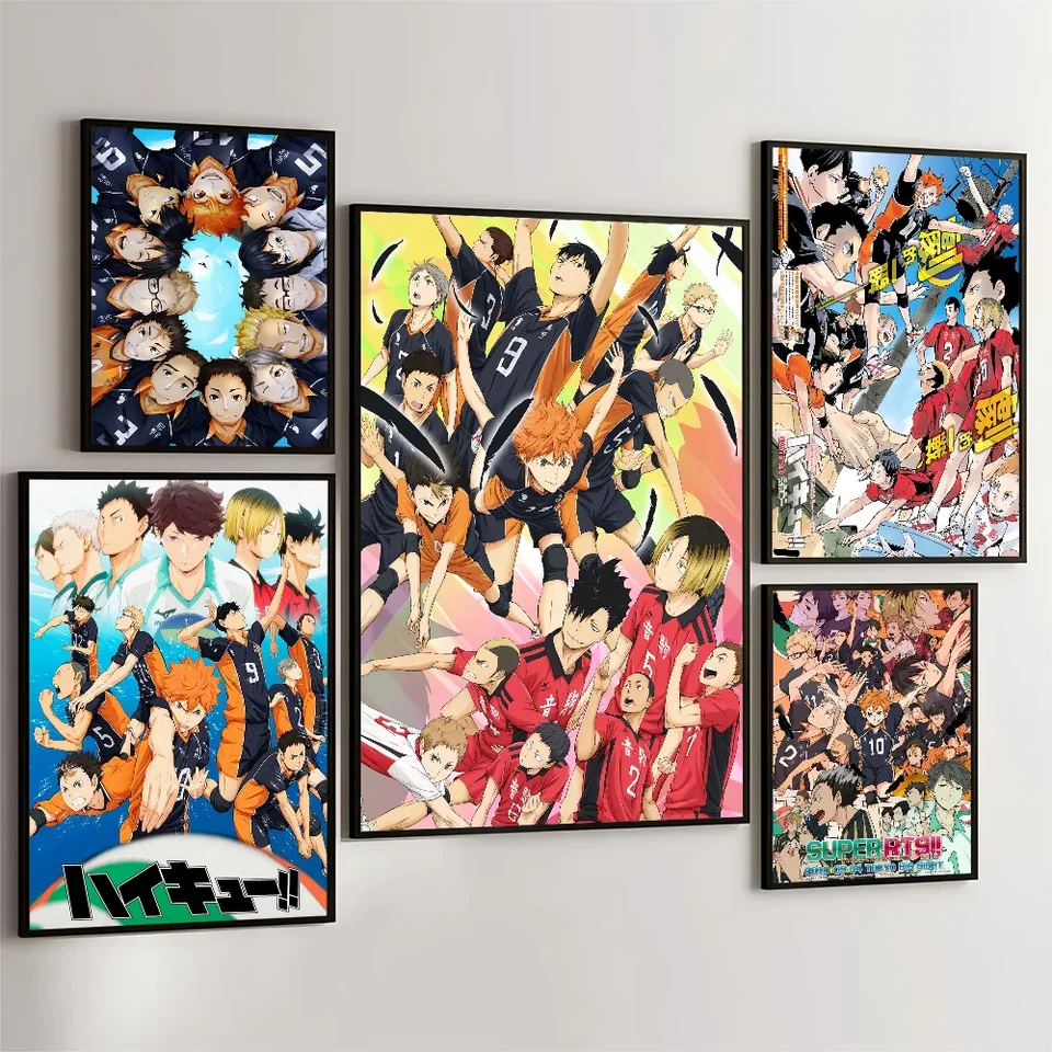 1PC Canvas Painting Haikyuu! Japonsko Karikatúra anime film lepkavý plagát retro kraft papierová miestnosť barová kaviareň estetická umenie nástenná maľba