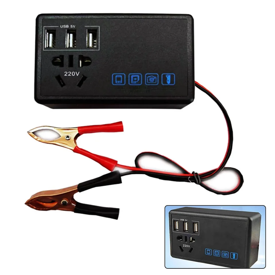 1PC CAR 200W prevodníkový invertor DC 12V/24V na DC 220V Invertor Ports Adapter USB port Quick Charger Car Electronics